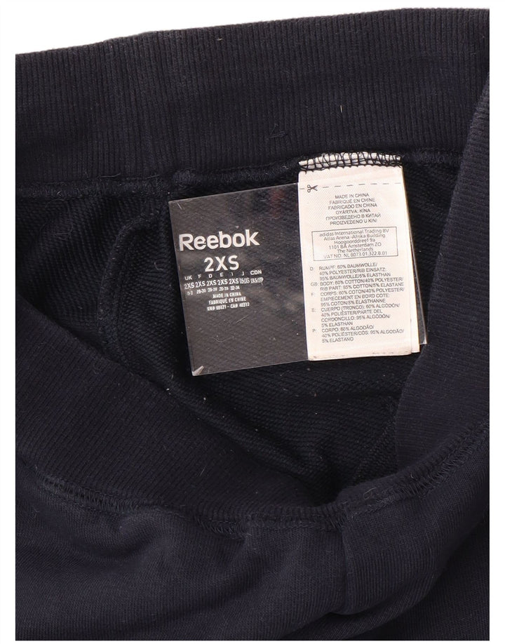 REEBOK Женский спортивный костюм Брюки Джоггеры Великобритания 0/2 2XS Темно-синий хлопок