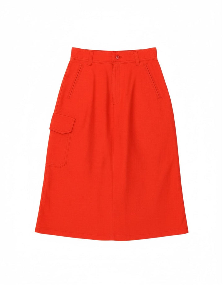 VINTAGE Womens Cargo Skirt W24 XS Red Cotton