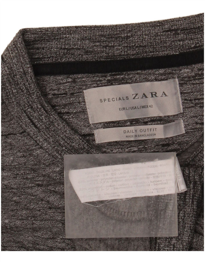 Мужская спортивная куртка Zara, большая серая крапинка из полиэстера