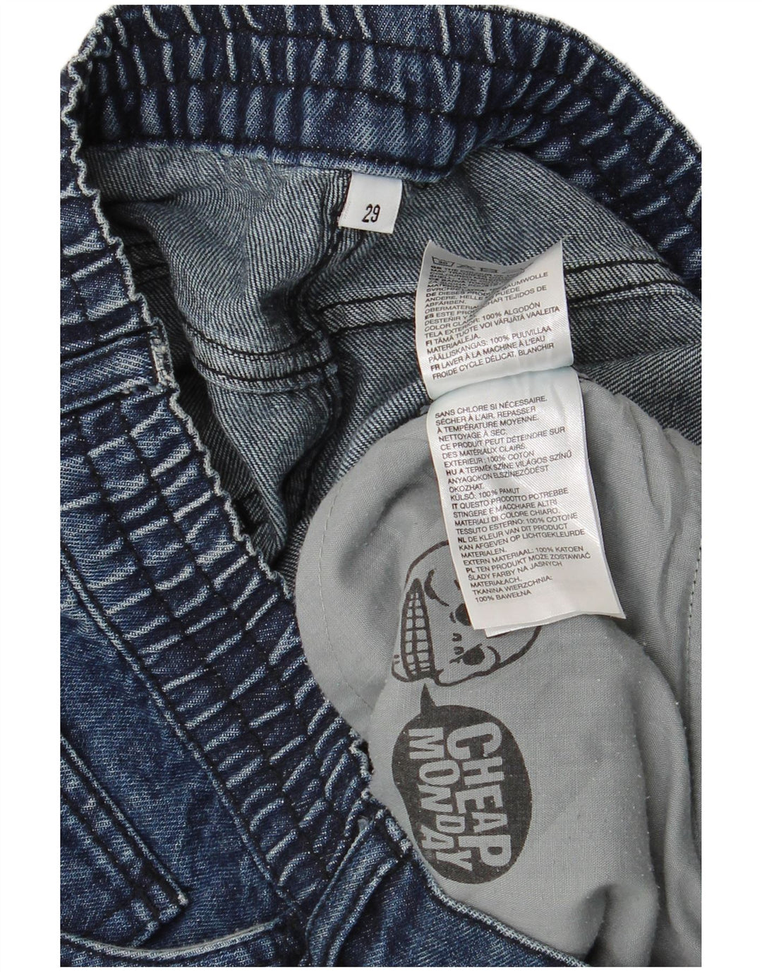 Дешевые мужские джинсовые шорты-бермуды Monday W29, маленькие темно-синие хлопковые шорты