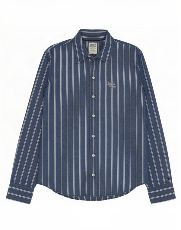 Мужская рубашка Tommy Hilfiger в маленькую синюю полоску из хлопка