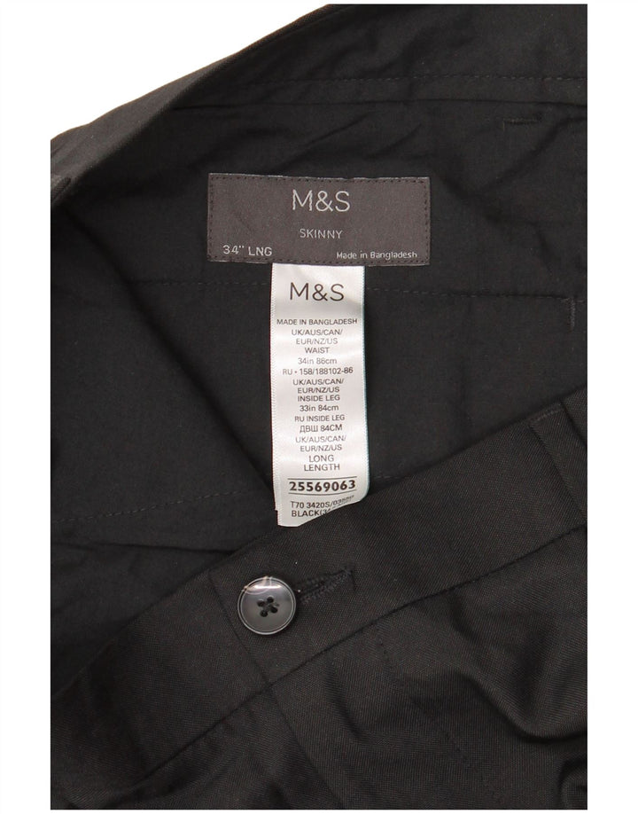 Мужские брюки-чиносы Marks & Spencer W34 L33 черные из полиэстера