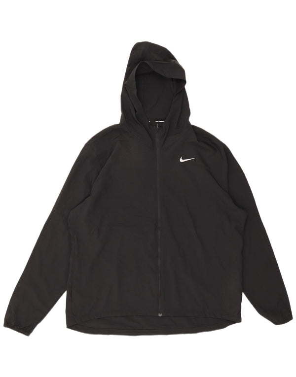 Мужская дождевик с капюшоном Nike UK 42 XL, черный полиэстер