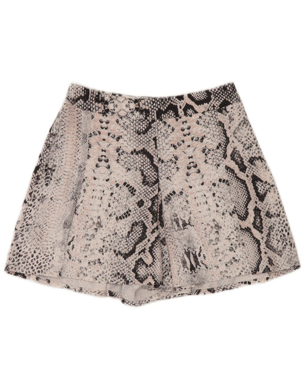 Женские повседневные шорты с высокой талией Karen Millen UK 6 XS W25 Розовые с животным принтом