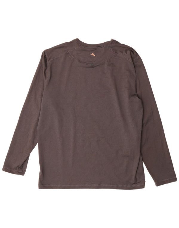 Tommy Bahama Mens Top Long Sleeve Medium Grey Polyester