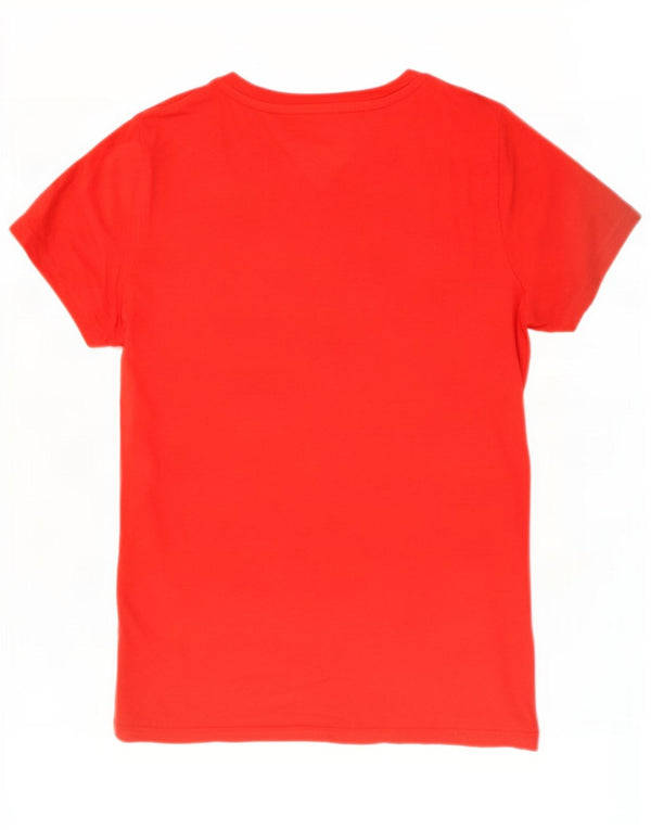 Женская футболка с рисунком Tommy Hilfiger Top UK 12, средний красный хлопок