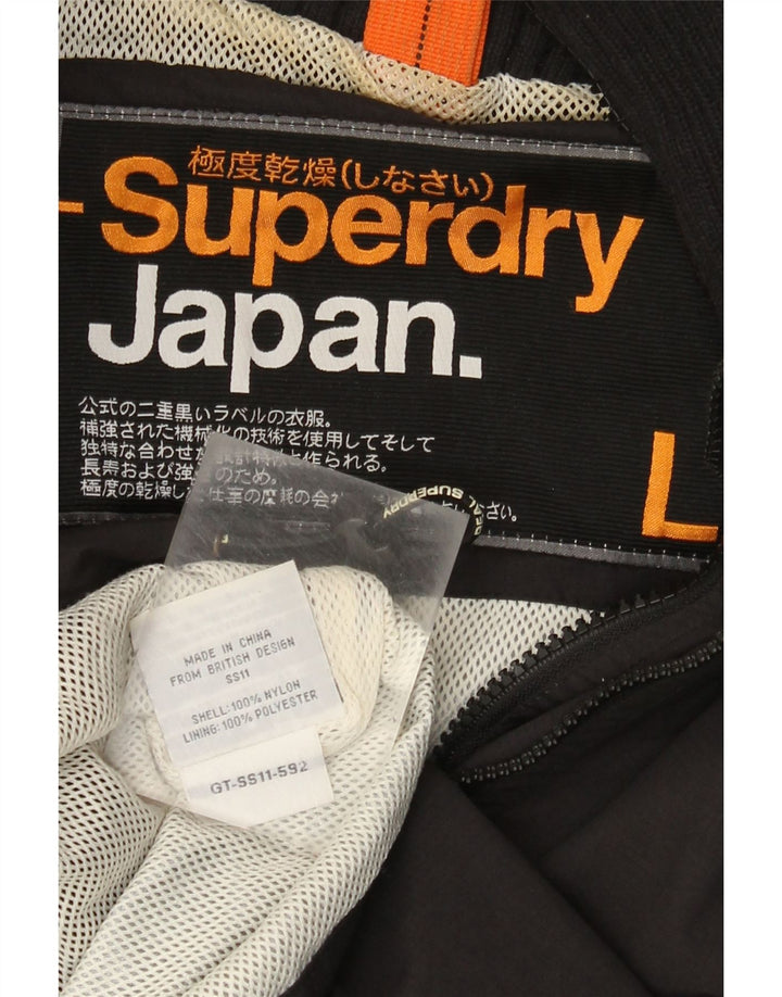 Мужская дождевик с капюшоном Superdry UK 40, большой черный нейлон
