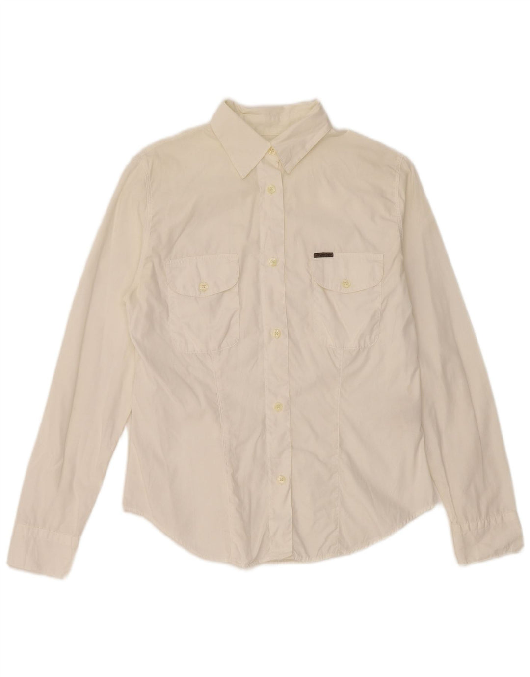 Calvin Klein Женская рубашка маленького размера из хлопка белого цвета