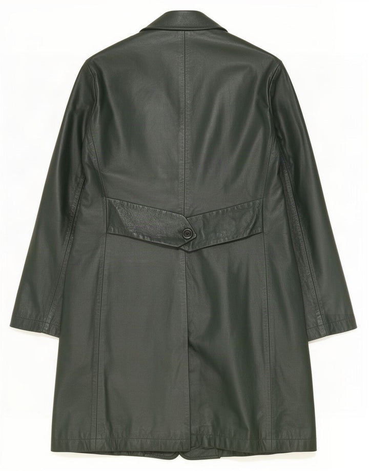 Винтажное женское кожаное пальто IT 42 Medium Green