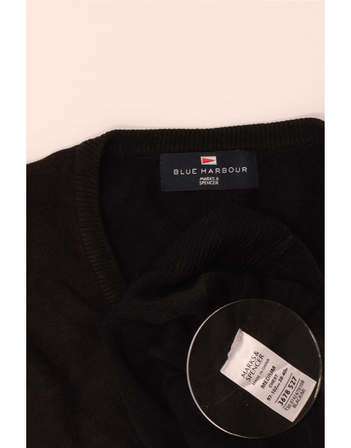 Мужской свитер с v-образным вырезом Marks & Spencer Blue Harbour, средний черный