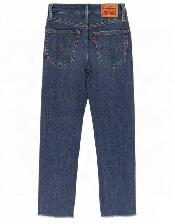Женские укороченные прямые джинсы Levi's 724 с высокой посадкой W24 L25, синий хлопок