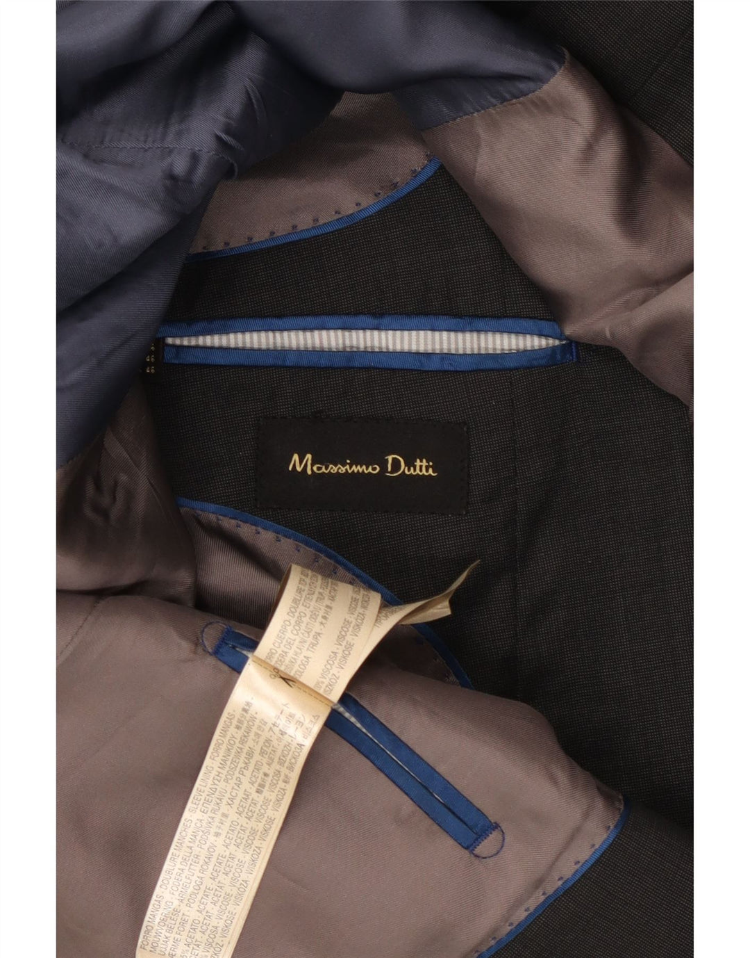 Мужской пиджак Massimo Dutti на 2 пуговицах, США 46 XL, серый ацетат, классический