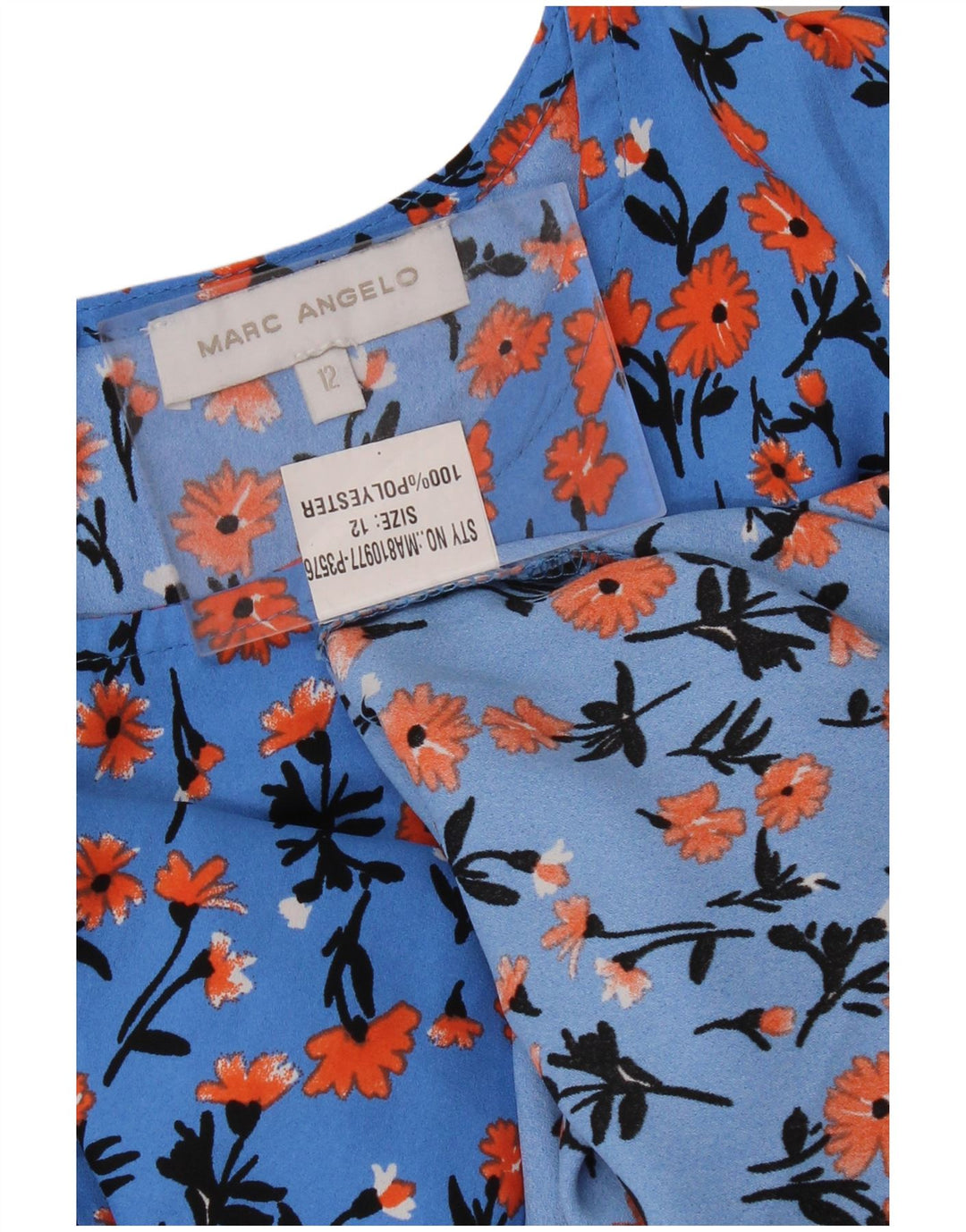 MARC ANGELO Womens Maxi Dress UK 12 Medium  Blue Floral Polyester