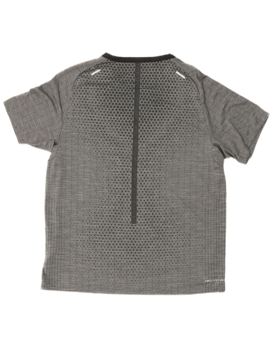 Мужская футболка Nike Dri Fit из полиэстера среднего серого цвета с геометрическим рисунком