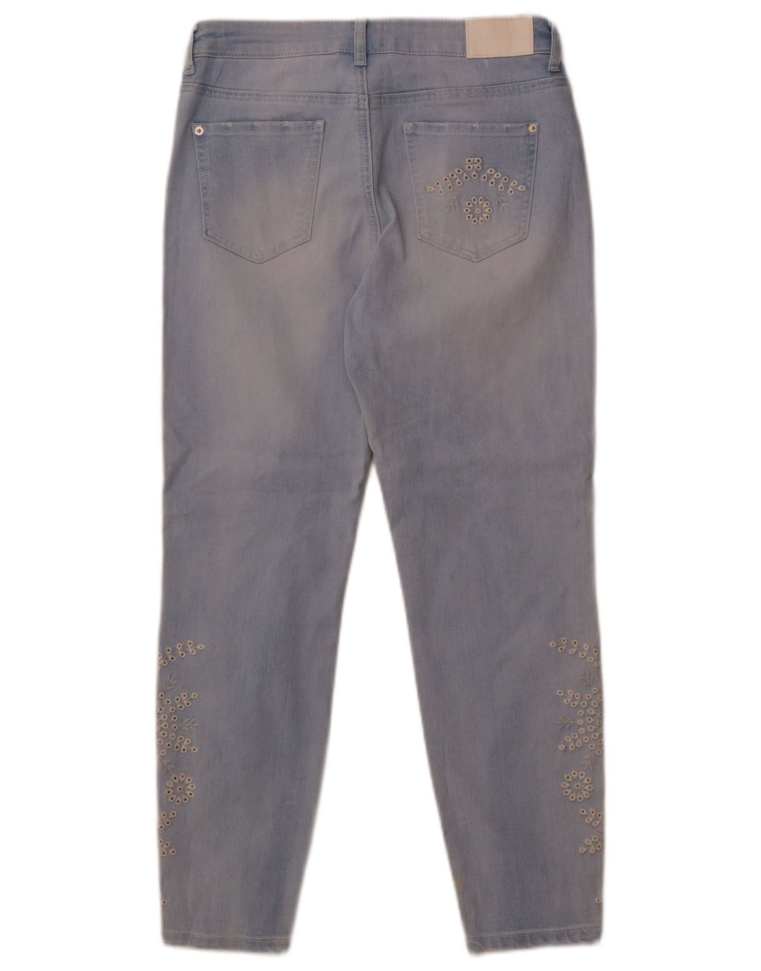 Женские узкие джинсы Desigual W31 L26, синий хлопок с цветочным принтом