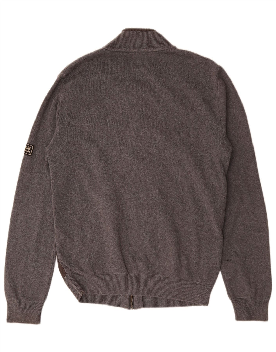 Мужской кардиган Barbour, хлопковый свитер среднего серого цвета