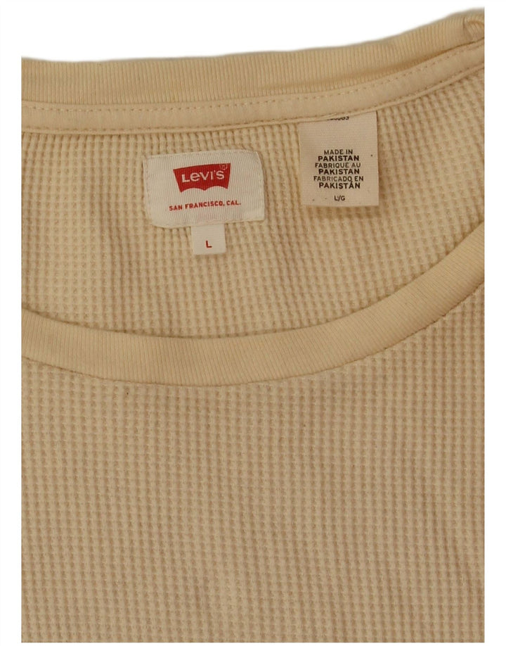Мужской топ свободного кроя Levi's с длинными рукавами, большой размер, бежевый хлопок