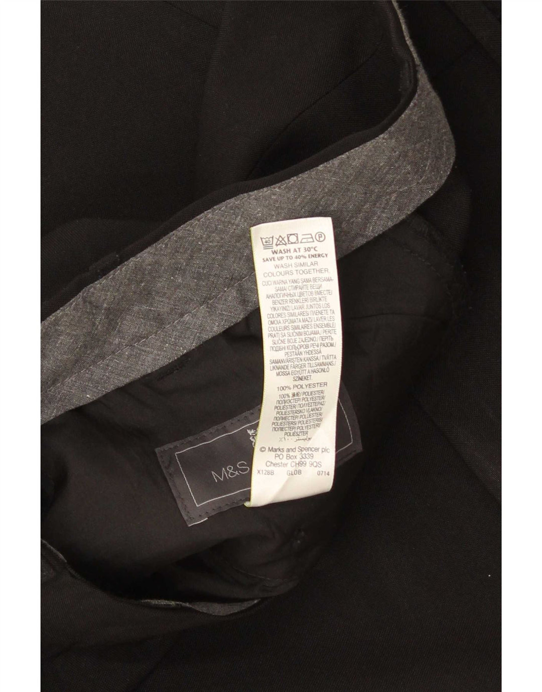 Женские костюмные брюки стандартного кроя Marks & Spencer W38 L29, черный полиэстер
