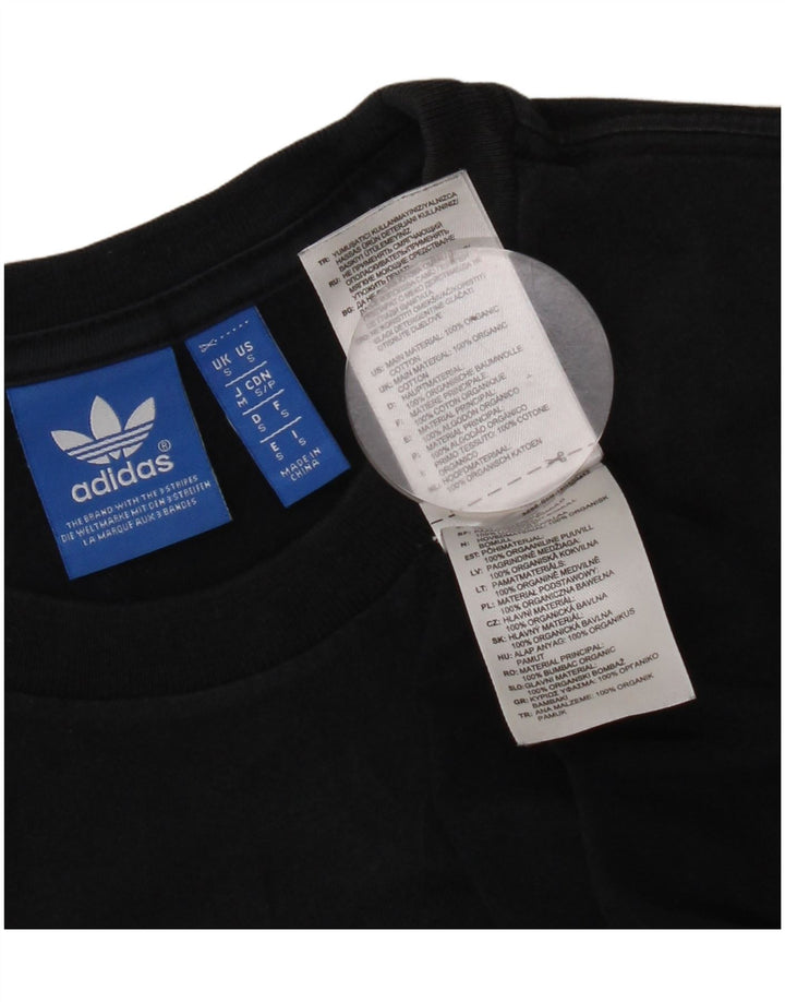 Мужская футболка Adidas с рисунком, маленькая, черная, хлопковая