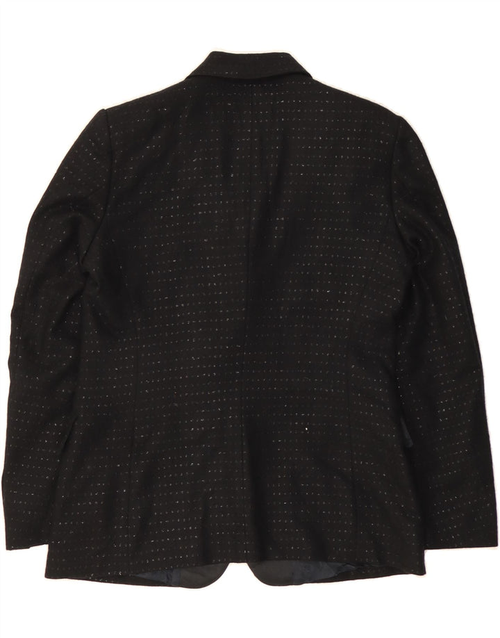VINTAGE Womens 2 Button Blazer Jacket IT 44 Medium Black Spotted Vintage Vintage and Second-Hand Vintage from Messina Hembry 