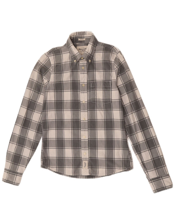Женская рубашка Muscle Abercrombie & Fitch UK 16, большая серая клетка, хлопок