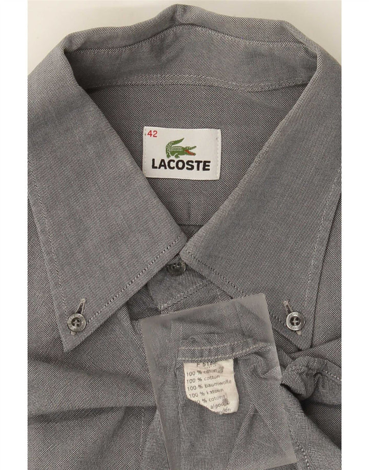 Мужская рубашка Lacoste, размер 42, большая серая, хлопок