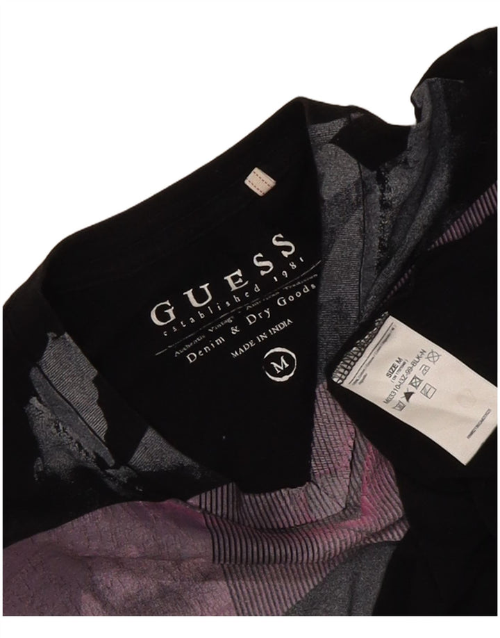 Мужская футболка Guess с графическим рисунком, средний черный хлопок