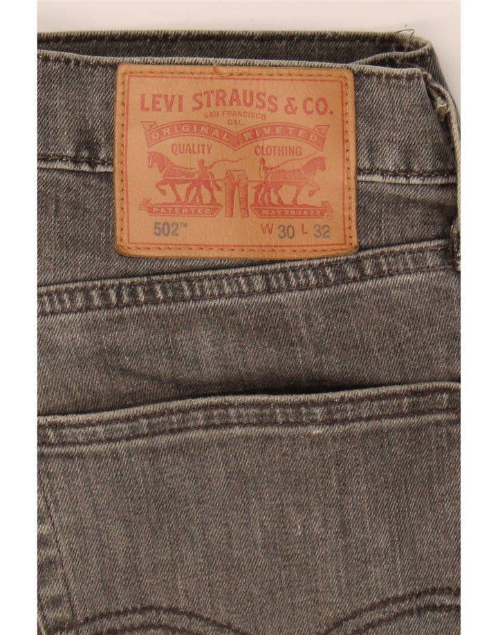 Мужские зауженные джинсы Levi's 502 W30 L32 Серые хлопковые