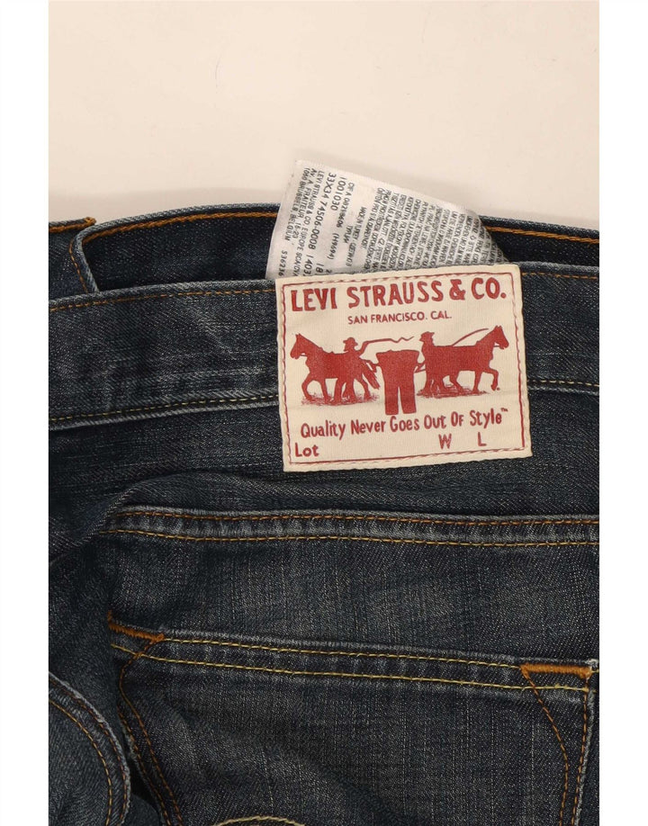 Мужские прямые джинсы Levi's W33 L34 темно-синие, хлопок