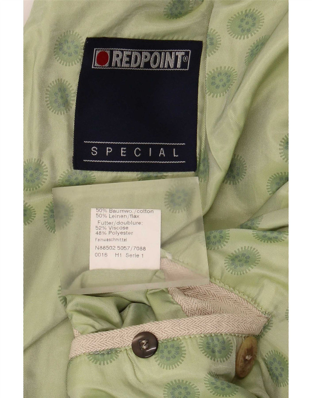Мужской пиджак Redpoint с 3 пуговицами IT 48, средний бежевый, с узором «в елочку», хлопок