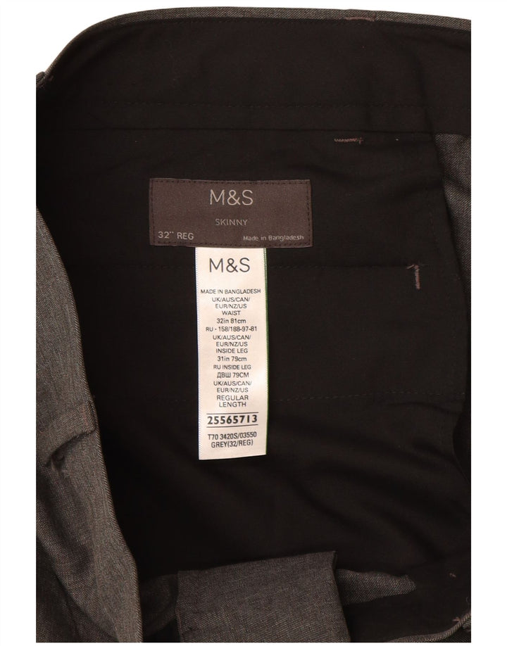 Мужские повседневные брюки скинни Marks & Spencer W32 L31 серые из полиэстера