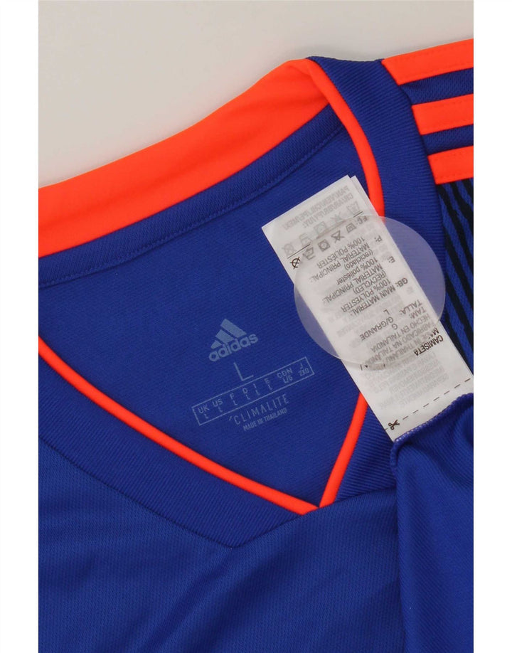 Мужская футболка Adidas Climalite с графическим рисунком, большой синий полиэстер с геометрическим рисунком