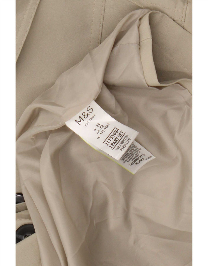 Женский тренч Marks & Spencer UK 24 4XL Зеленый полиэстер