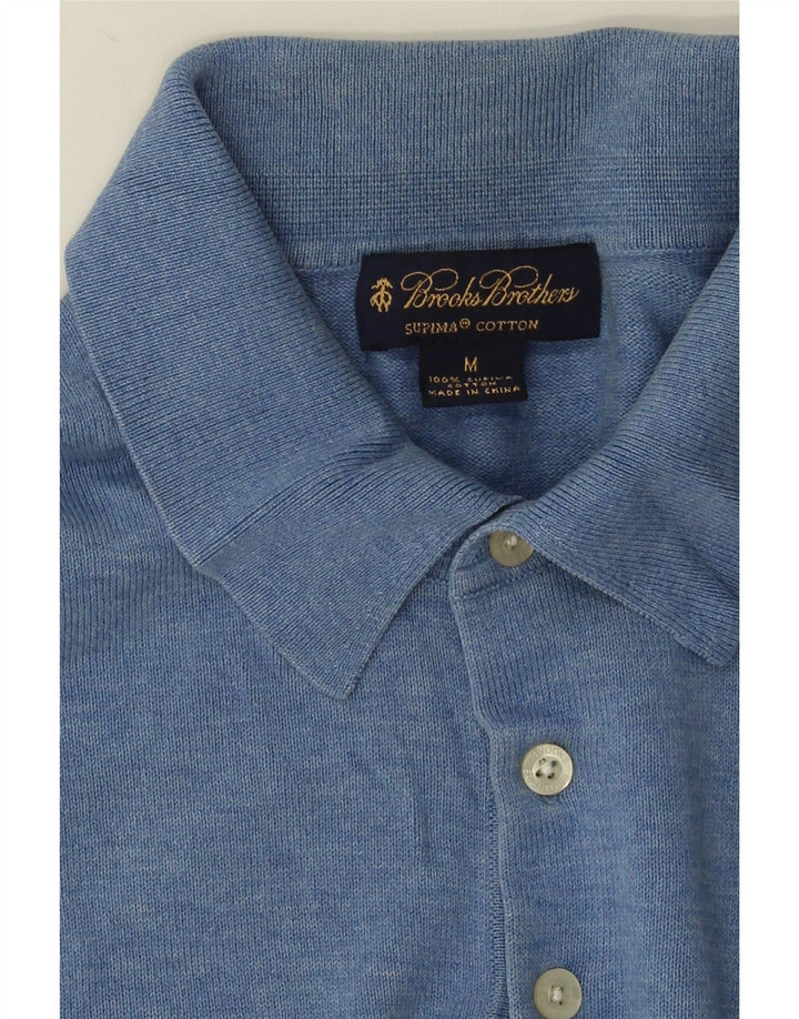 Мужская рубашка-поло Brooks Brothers, хлопковая, синего цвета