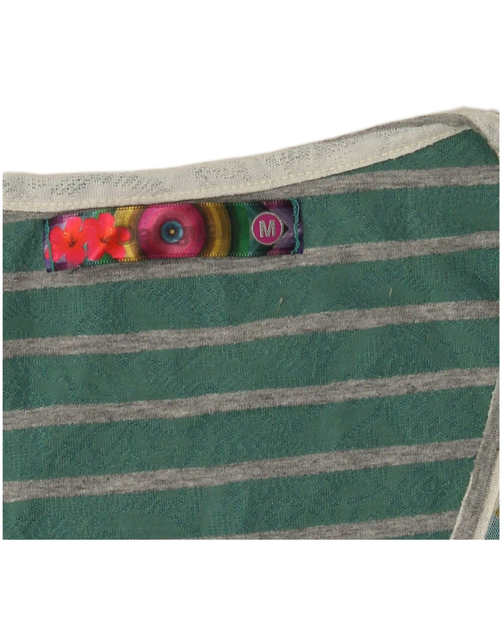 Женская футболка с рисунком DESIGUAL Top UK 12, средний зеленый цветочный принт