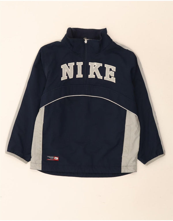 Nike Boys Anorak Jacket 8-9 Years Small Navy Blue Colourblock Sports