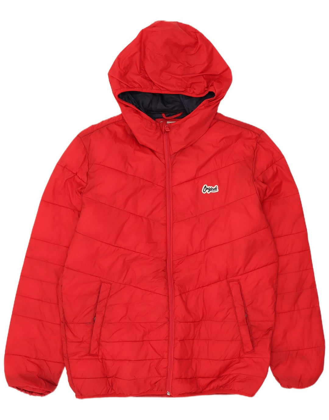Мужская стеганая куртка с капюшоном JACK & JONES UK 40, большая красная
