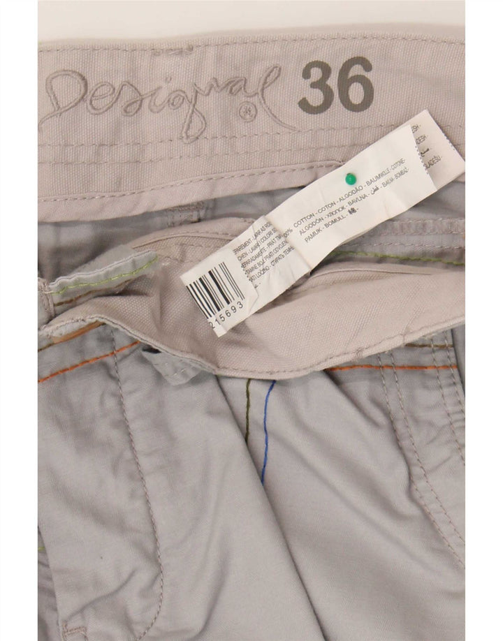 Мужские шорты карго с рисунком Desigual W36, большие серые хлопковые шорты в клетку