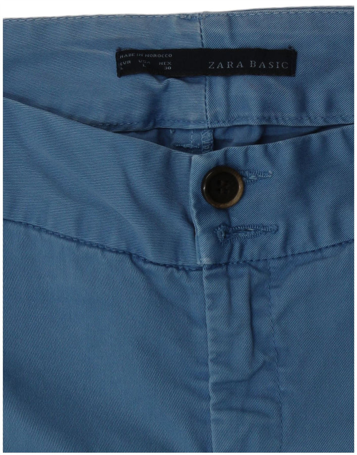 Женские шорты чинос Zara, большие, синие, хлопок, W30