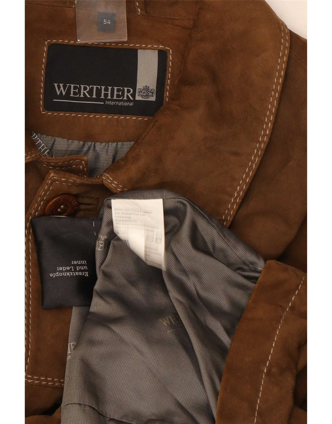 Мужская замшевая куртка Werther IT 54 2XL Коричневая кожаная