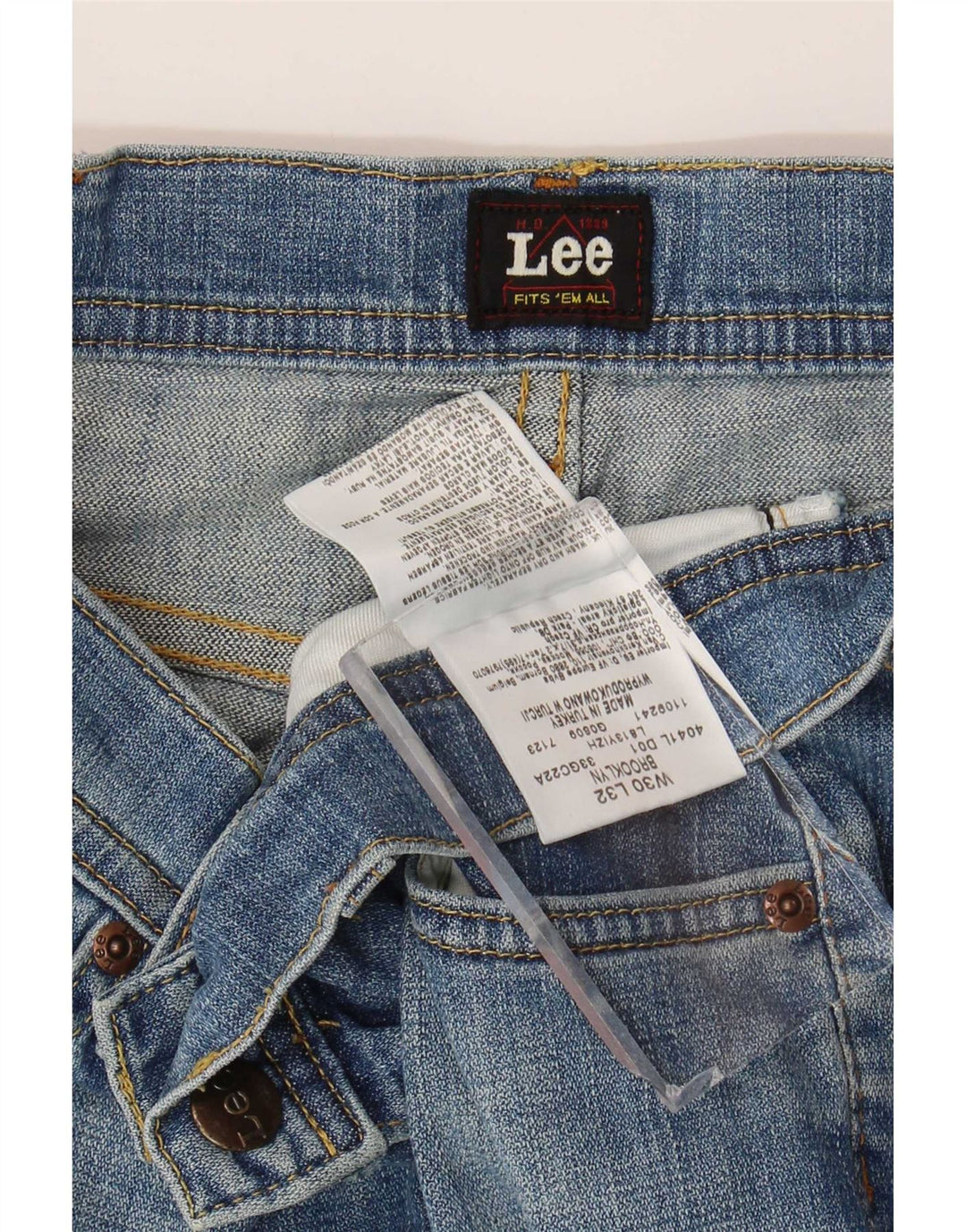 Мужские прямые джинсы Lee Brooklyn W30 L32, синий хлопок