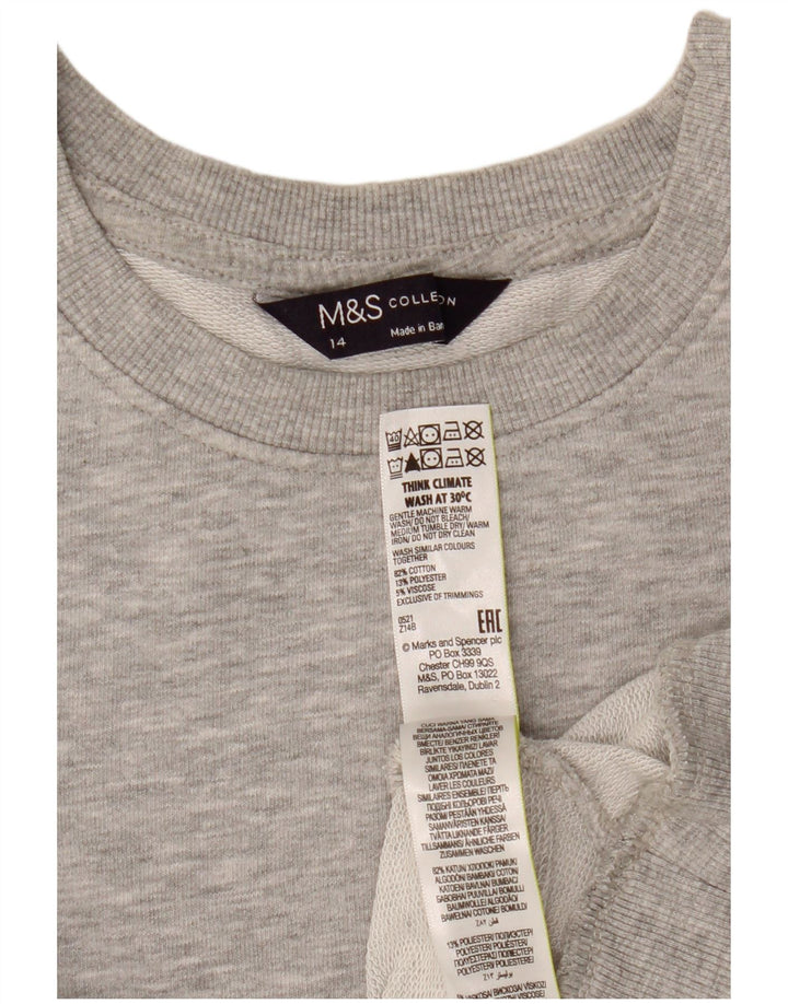 Женский укороченный свитер Marks & Spencer UK 14, большой серый в крапинку