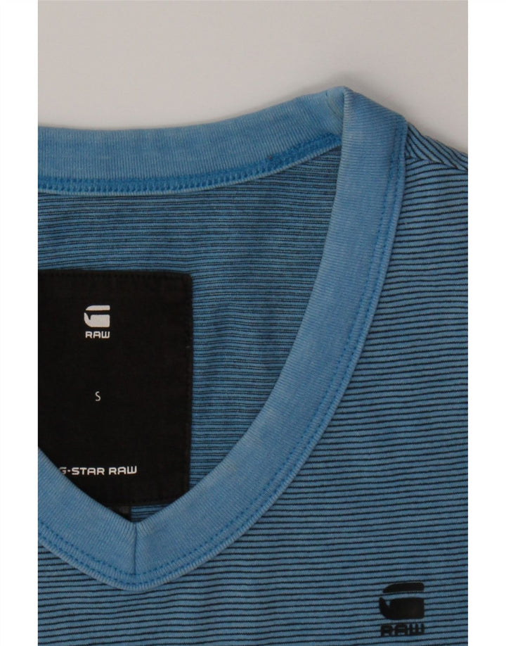 G-STAR Mens T-Shirt Top Small Blue Striped Cotton Classic Vintage G-Star and Second-Hand G-Star from Messina Hembry 