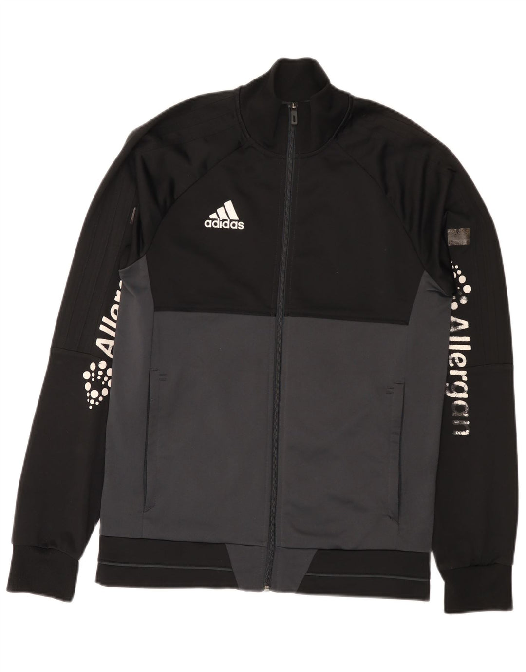 Мужской спортивный костюм Adidas с графическим рисунком, верхняя куртка, маленький черный полиэстер с цветными блоками