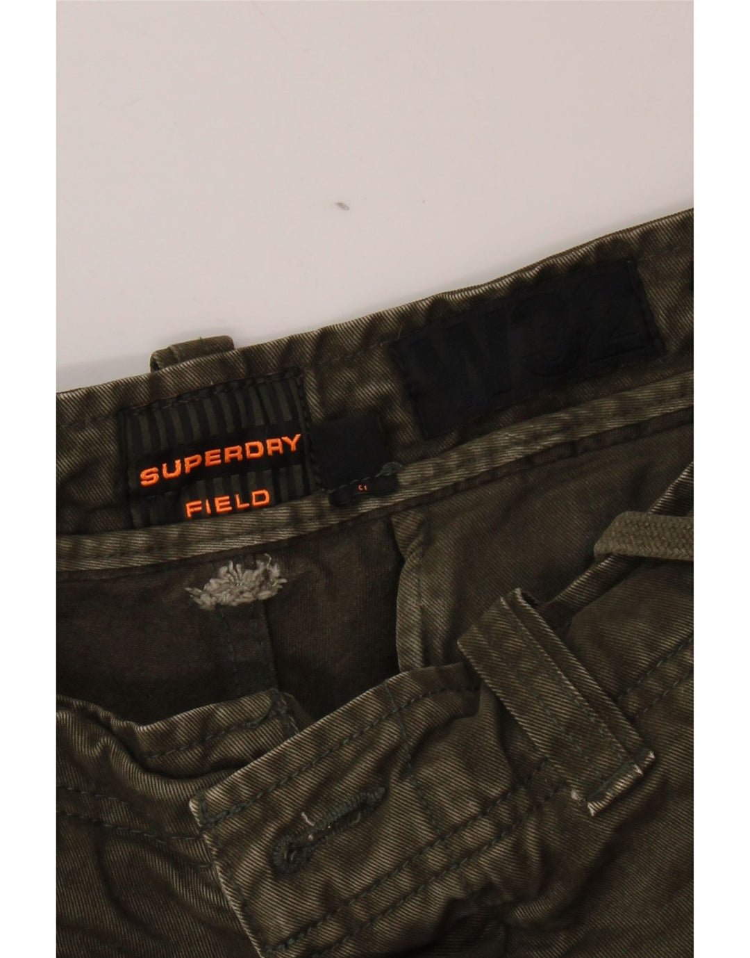 SUPERDRY Мужские шорты-карго W32, средний цвет хаки, хлопок