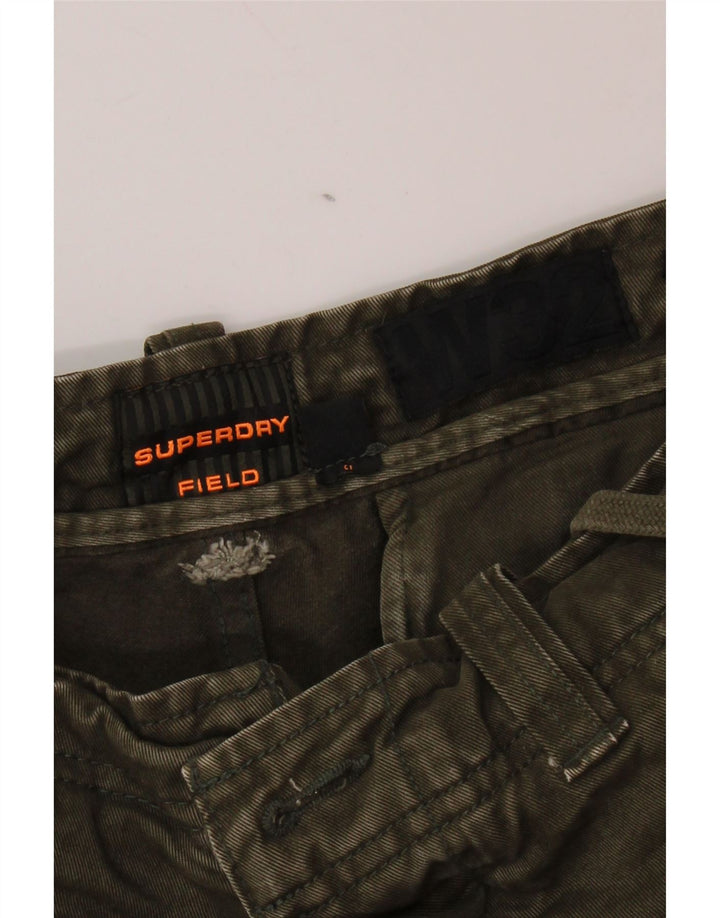 SUPERDRY Мужские шорты-карго W32, средний цвет хаки, хлопок