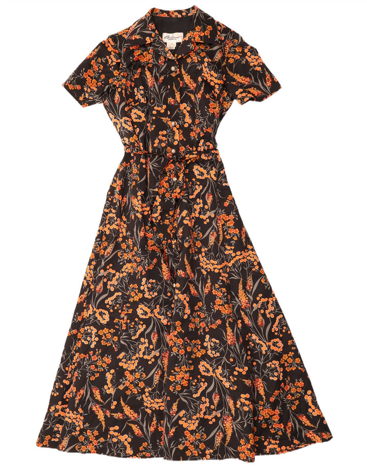 CHARMANT Женское платье макси IT 44 Средний черный с цветочным принтом, полиэстер