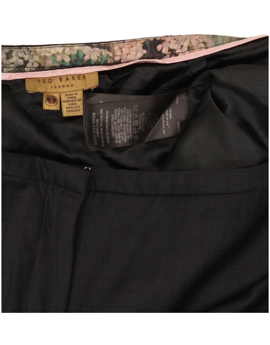 Женские узкие костюмные брюки Ted Baker, размер 2, маленькие, W30 L28, черные, шерстяные