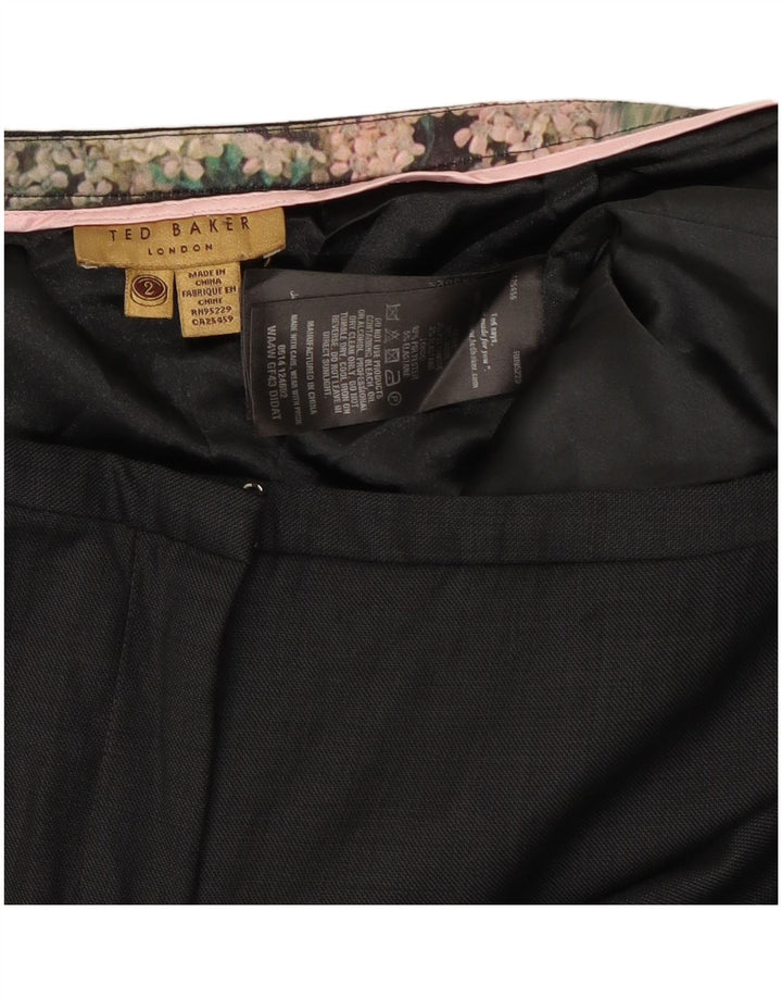 Женские узкие костюмные брюки Ted Baker, размер 2, маленькие, W30 L28, черные, шерстяные