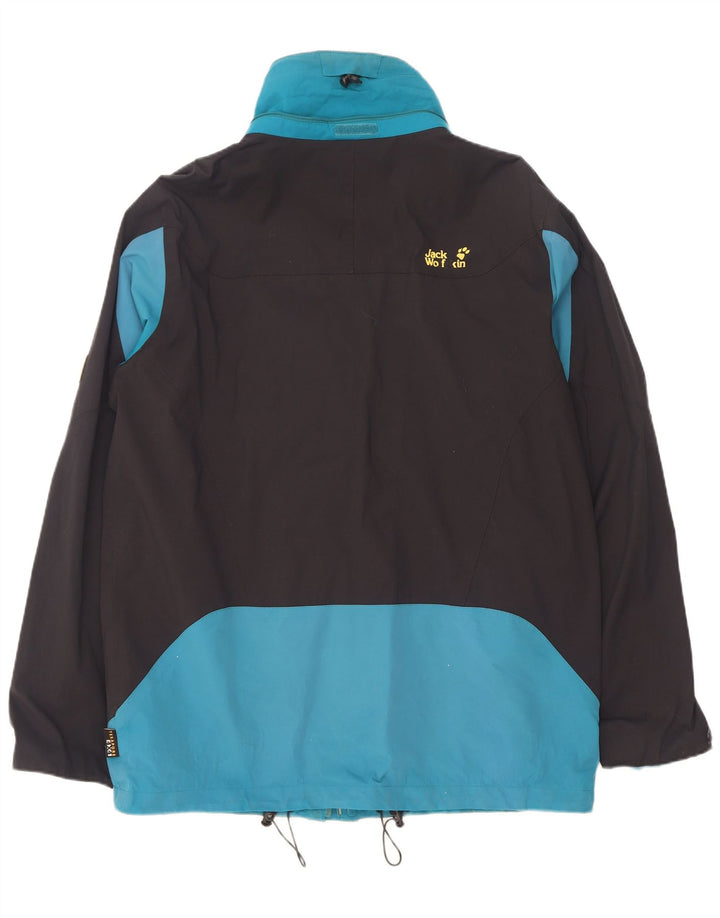 Мужская дождевик Jack Wolfskin UK 44/46 XL, синий полиамид с цветными блоками